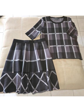 Vintage Saks Fifth Avenue Womens Size L Preppy Skirt Set New